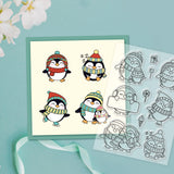 Craspire PVC Plastic Stamps, for DIY Scrapbooking, Photo Album Decorative, Cards Making, Stamp Sheets, Penguin Pattern, 16x11x0.3cm