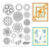 Craspire PVC Plastic Stamps, for DIY Scrapbooking, Photo Album Decorative, Cards Making, Stamp Sheets, Flower Pattern, 16x11x0.3cm