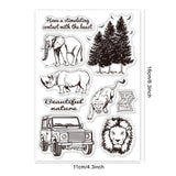 Craspire PVC Plastic Stamps, for DIY Scrapbooking, Photo Album Decorative, Cards Making, Stamp Sheets, Animal Pattern, 16x11x0.3cm
