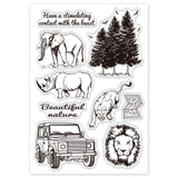 Craspire PVC Plastic Stamps, for DIY Scrapbooking, Photo Album Decorative, Cards Making, Stamp Sheets, Animal Pattern, 16x11x0.3cm