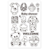 Craspire PVC Plastic Stamps, for DIY Scrapbooking, Photo Album Decorative, Cards Making, Stamp Sheets, Baby Pattern, 16x11x0.3cm