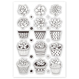 Craspire PVC Plastic Stamps, for DIY Scrapbooking, Photo Album Decorative, Cards Making, Stamp Sheets, Plants Pattern, 16x11x0.3cm