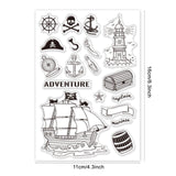Craspire PVC Plastic Stamps, for DIY Scrapbooking, Photo Album Decorative, Cards Making, Stamp Sheets, Anchor & Helm Pattern, 16x11x0.3cm