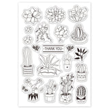 CRASPIRE PVC Plastic Stamps, for DIY Scrapbooking, Photo Album Decorative, Cards Making, Stamp Sheets, Cactus Pattern, 16x11x0.3cm