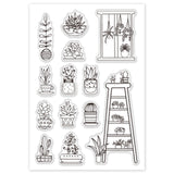 CRASPIRE Potted Plants Clear Stamps Silicone Stamp Cards Cute Plants Clear Stamps for Card Making Decoration and DIY Scrapbooking