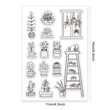 CRASPIRE Potted Plants Clear Stamps Silicone Stamp Cards Cute Plants Clear Stamps for Card Making Decoration and DIY Scrapbooking