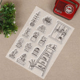 CRASPIRE Potted Plants Clear Stamps Silicone Stamp Cards Cute Plants Clear Stamps for Card Making Decoration and DIY Scrapbooking