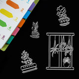 CRASPIRE Potted Plants Clear Stamps Silicone Stamp Cards Cute Plants Clear Stamps for Card Making Decoration and DIY Scrapbooking