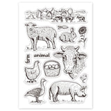 CRASPIRE Farm Animals Clear Stamps Transparent Silicone Stamp Seal for Card Making Decoration and DIY Scrapbooking