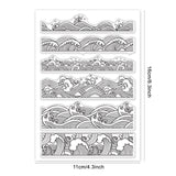 Craspire Ocean Waves Borders Clear Stamps Transparent Silicone Stamp Seal for Card Making Decoration and DIY Scrapbooking