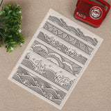 CRASPIRE Chinese Retro Style Ocean Waves Borders Clear Stamps Transparent Silicone Stamp Seal for Card Making Decoration and DIY Scrapbooking