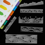 CRASPIRE Chinese Retro Style Ocean Waves Borders Clear Stamps Transparent Silicone Stamp Seal for Card Making Decoration and DIY Scrapbooking