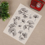 Craspire Ginkgo Leaves Clear Stamps Silicone Stamp Cards Ginkgo Plant Clear Stamps for Card Making Decoration and DIY Scrapbooking