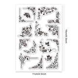 Craspire Iron Orchid Corner Flourishes Clear Stamps Transparent Silicone Stamp Seal for Card Making Decoration and DIY Scrapbooking