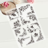 Craspire Iron Orchid Corner Flourishes Clear Stamps Transparent Silicone Stamp Seal for Card Making Decoration and DIY Scrapbooking