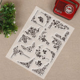 Craspire Iron Orchid Corner Flourishes Clear Stamps Transparent Silicone Stamp Seal for Card Making Decoration and DIY Scrapbooking