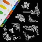 Craspire Iron Orchid Corner Flourishes Clear Stamps Transparent Silicone Stamp Seal for Card Making Decoration and DIY Scrapbooking