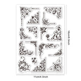 Craspire Iron Orchid Corner Flourishes Clear Stamps Transparent Silicone Stamp for Card Making Decoration and DIY Scrapbooking