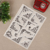 Craspire Iron Orchid Corner Flourishes Clear Stamps Transparent Silicone Stamp for Card Making Decoration and DIY Scrapbooking