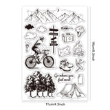 Craspire Cross Mountain Adventure Clear Stamps Transparent Silicone Stamp Seal for Card Making Decoration and DIY Scrapbooking