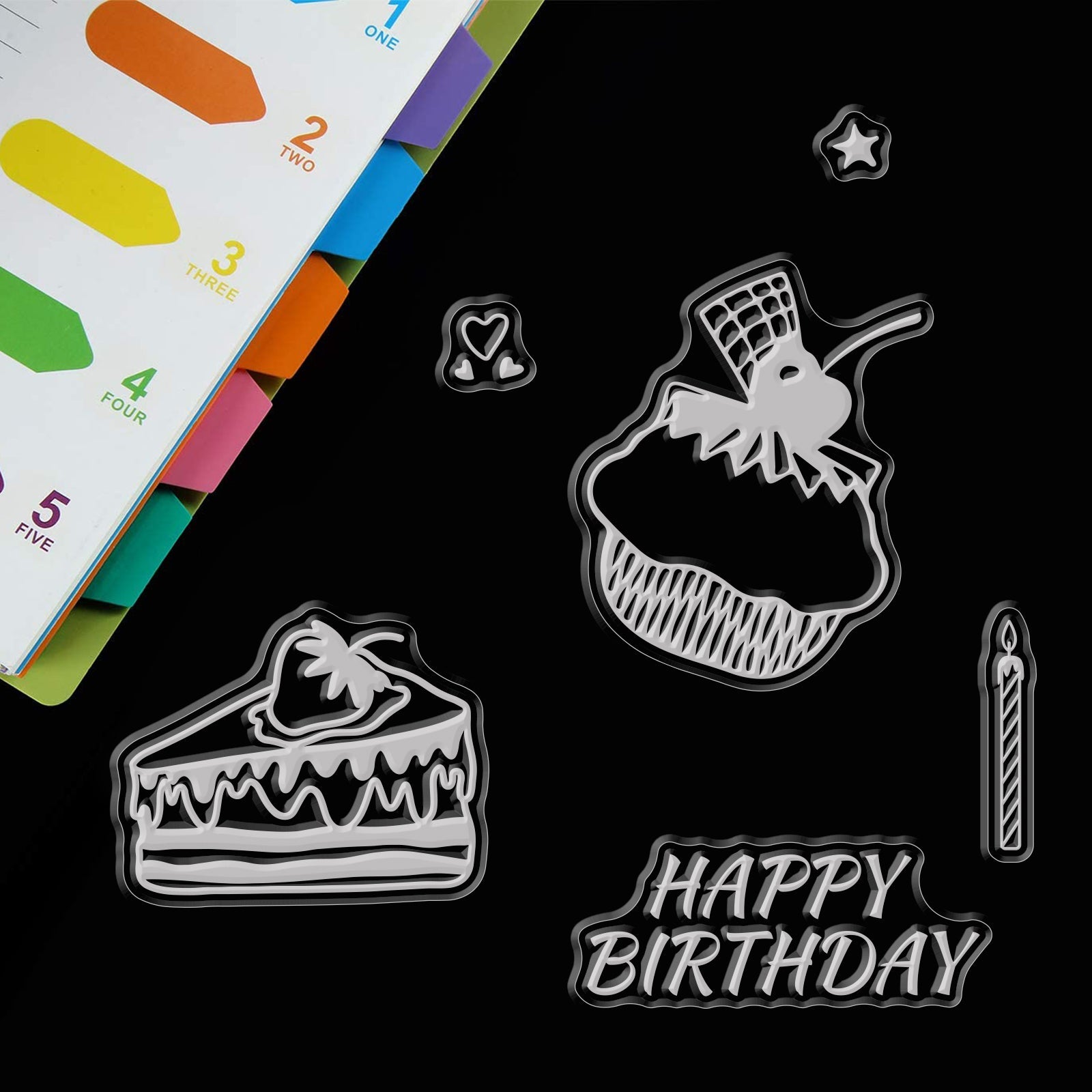 Craspire Happy Birthday Clear Stamps Silicone Stamp Cards Banner