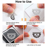 Craspire Lace Flower Border Clear Stamps Transparent Silicone Stamp for Card Making Decoration and DIY Scrapbooking