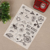 Craspire Bee Happy Flower Clear Stamps Transparent Silicone Stamp for Card Making Decoration and DIY Scrapbooking