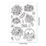 Craspire Birthday Wishes Flowers Clear Stamps Transparent Silicone Stamp for Card Making Decoration and DIY Scrapbooking