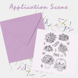 Craspire Birthday Wishes Flowers Clear Stamps Transparent Silicone Stamp for Card Making Decoration and DIY Scrapbooking