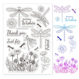 Craspire Happy Birthday Flower Clear Stamps Transparent Silicone Stamp for Card Making Decoration and DIY Scrapbooking