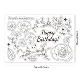 Craspire Happy Birthday Dragonfly Clear Stamps Transparent Silicone Stamp for Card Making Decoration and DIY Scrapbooking