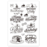 Craspire Happy Birthday Words Clear Stamps Silicone Stamp Cards Birthday Blessing Words Clear Stamps for Card Making Decoration and DIY Scrapbooking