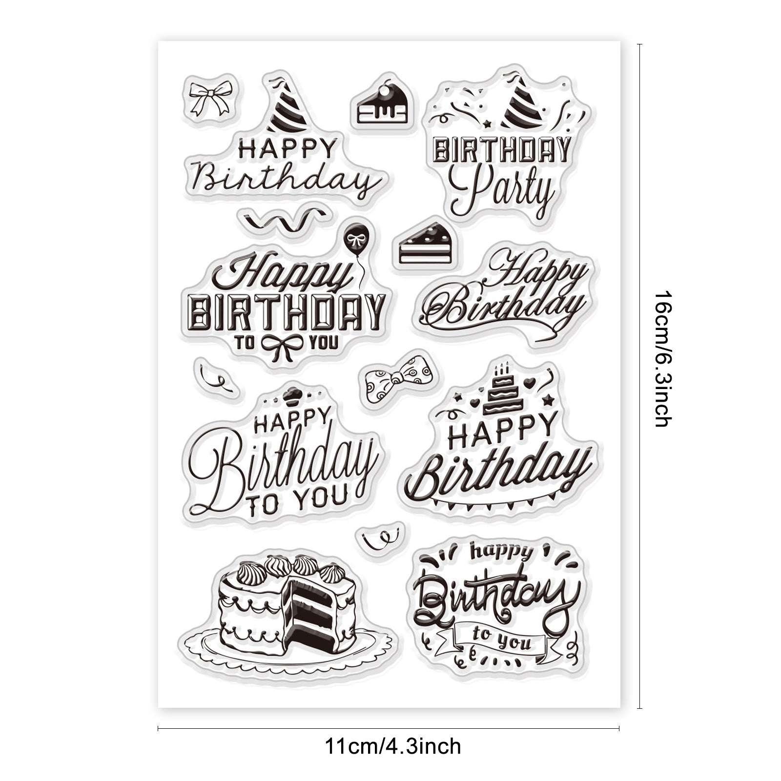 Craspire Happy Birthday Words Clear Stamps Silicone Stamp Cards Birthd –  CRASPIRE