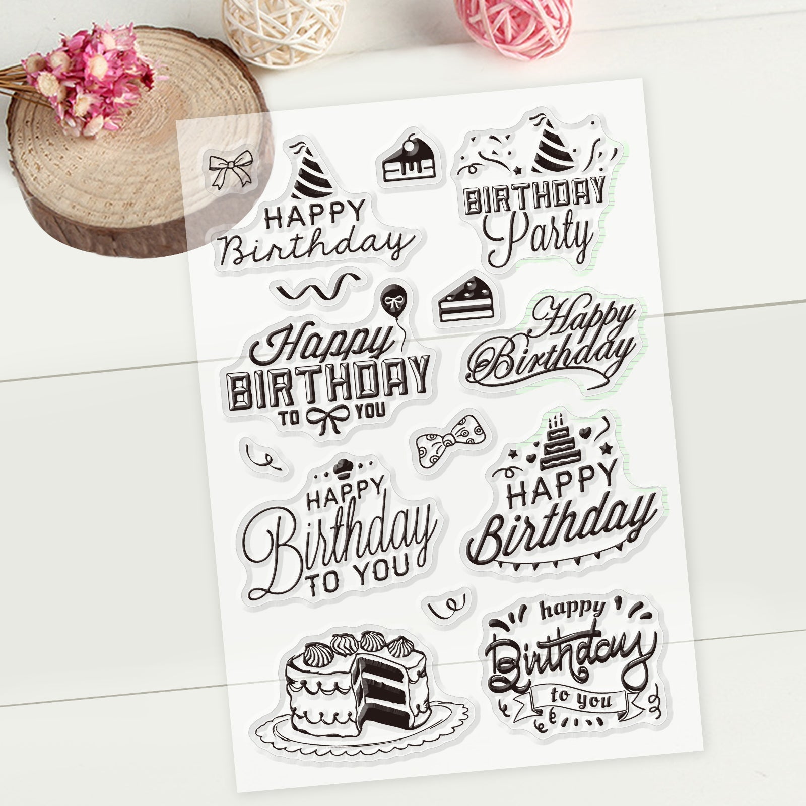 Craspire Happy Birthday Words Clear Stamps Silicone Stamp Cards Birthd –  CRASPIRE