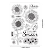 Craspire PVC Plastic Stamps, for DIY Scrapbooking, Photo Album Decorative, Cards Making, Stamp Sheets, Flower Pattern, 16x11x0.3cm