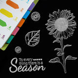 Craspire PVC Plastic Stamps, for DIY Scrapbooking, Photo Album Decorative, Cards Making, Stamp Sheets, Flower Pattern, 16x11x0.3cm