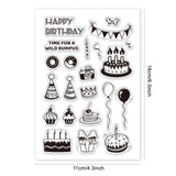 Craspire Happy Birthday Clear Stamps Silicone Stamp Cards Banner Birthday Hat Cake Balloon Clear Stamps for Card Making Decoration and DIY Scrapbooking