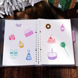 Craspire Happy Birthday Clear Stamps Silicone Stamp Cards Banner Birthday Hat Cake Balloon Clear Stamps for Card Making Decoration and DIY Scrapbooking