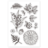 Craspire Flower Leaves Clear Stamps Silicone Stamp Cards Daisy Bells Flower Clear Stamps for Card Making Decoration and DIY Scrapbooking