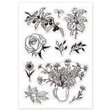 Craspire Flower Plant Clear Stamps Silicone Stamp Cards Plant Rose Daisy Flower Clear Stamps for Card Making Decoration and DIY Scrapbooking