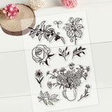 Craspire Flower Plant Clear Stamps Silicone Stamp Cards Plant Rose Daisy Flower Clear Stamps for Card Making Decoration and DIY Scrapbooking