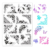 Craspire PVC Plastic Stamps, for DIY Scrapbooking, Photo Album Decorative, Cards Making, Stamp Sheets, Flower Pattern, 16x11x0.3cm