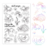 Craspire PVC Plastic Stamps, for DIY Scrapbooking, Photo Album Decorative, Cards Making, Stamp Sheets, Fish Pattern, 16x11x0.3cm