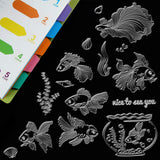 Craspire PVC Plastic Stamps, for DIY Scrapbooking, Photo Album Decorative, Cards Making, Stamp Sheets, Fish Pattern, 16x11x0.3cm