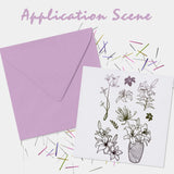 Craspire Lily Flower Clear Stamps Silicone Stamp Cards Plant Vase Of Lilies Clear Stamps for Card Making Decoration and DIY Scrapbooking