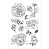 Craspire Daisy Flower Clear Stamps Silicone Stamp Cards Plant Chrysanthemum Clear Stamps for Card Making Decoration and DIY Scrapbooking