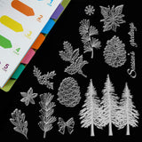 Craspire PVC Plastic Stamps, for DIY Scrapbooking, Photo Album Decorative, Cards Making, Stamp Sheets, Leaf Pattern, 16x11x0.3cm
