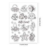 CRASPIRE Sea Life Clear Stamps Silicone Stamp Cards Ocean  Animals Clear Stamps for Card Making Decoration and DIY Scrapbooking