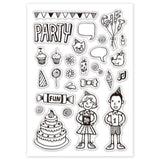 Craspire Kids Birthday Party Clear Stamps Silicone Stamp Cards for Card Making Decoration and DIY Scrapbooking