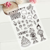 Craspire Kids Birthday Party Clear Stamps Silicone Stamp Cards for Card Making Decoration and DIY Scrapbooking